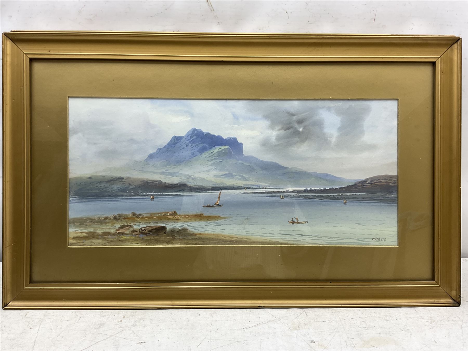 William Henry Earp (British 1831-1914): Highland Loch Scenes, pair watercolours signed 25cm x 56cm (2)