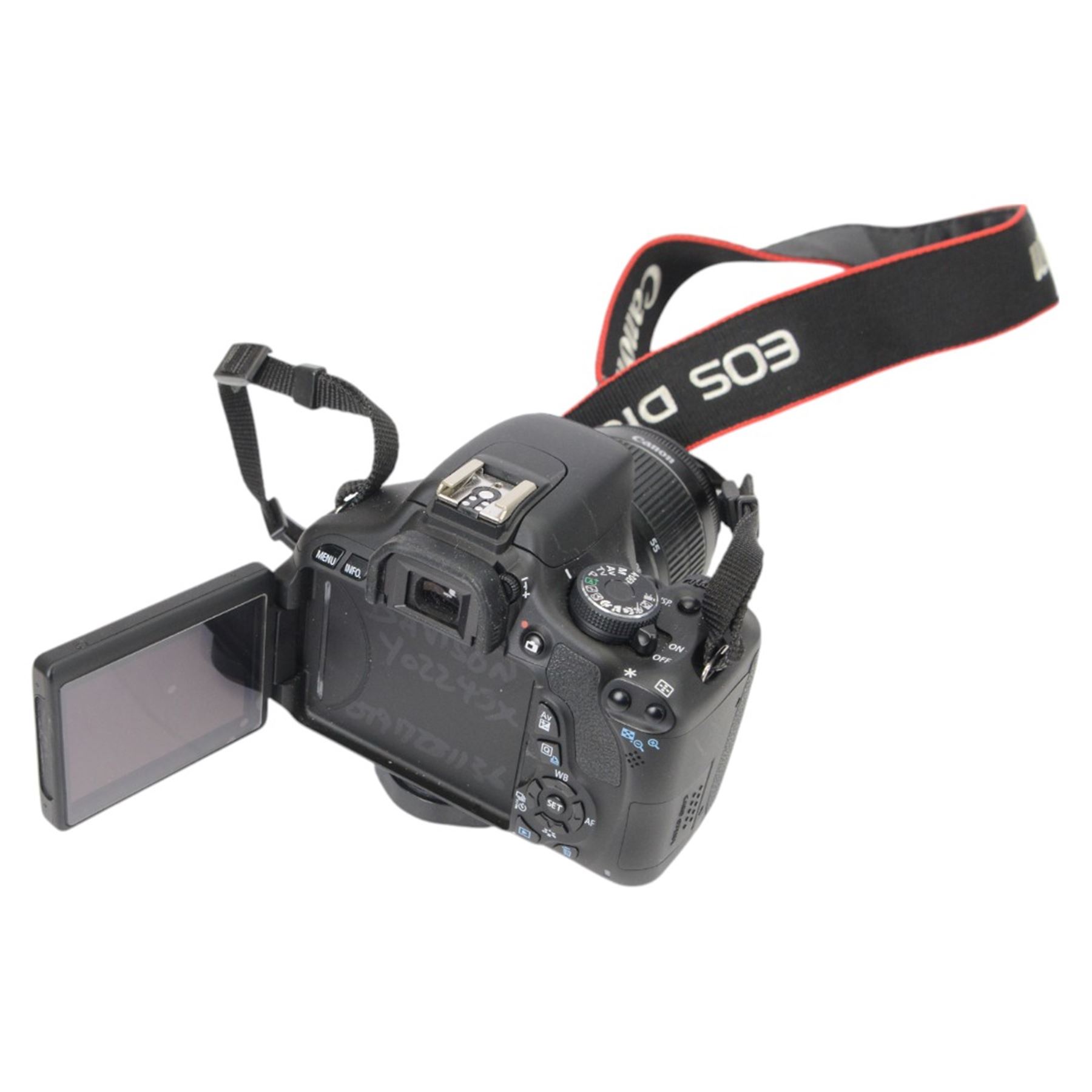 Canon EOS 600D DSLR camera body, with two lenses including Canon EFS 18-55mm IS Macro 0.25m.0/8ft and Canon EFS 55-250mm IS  zoom 1:4-5.6, in a soft shell carry case with charger, instructions and accessories