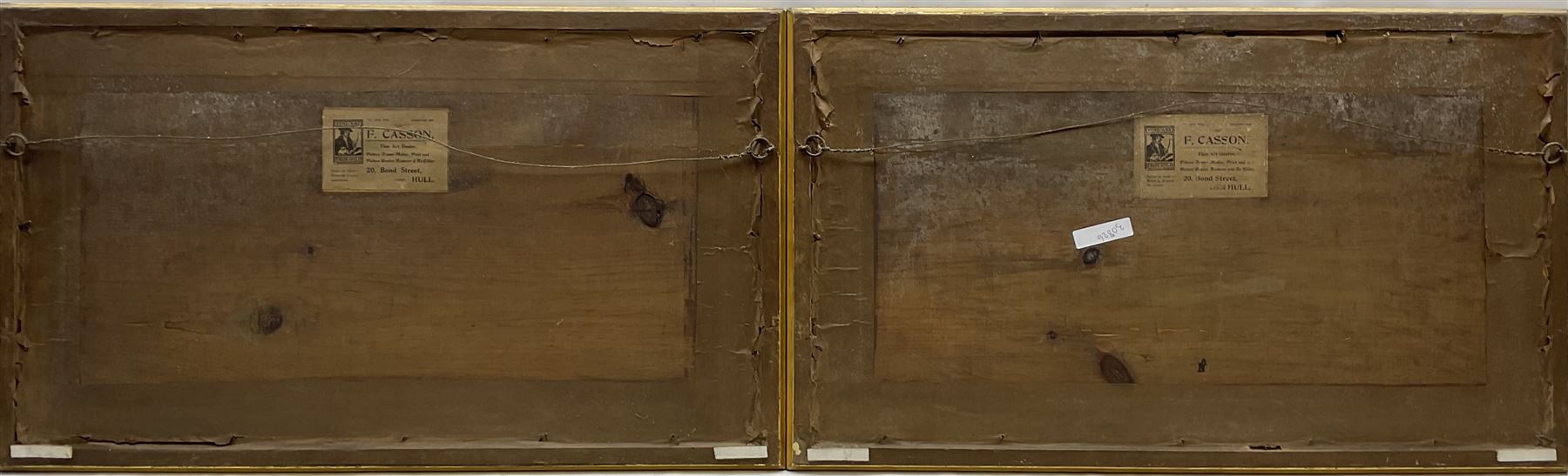 H Douglas (Scottish 19th/20th century): Highland Moors, pair watercolours signed 25cm x 53cm (2)