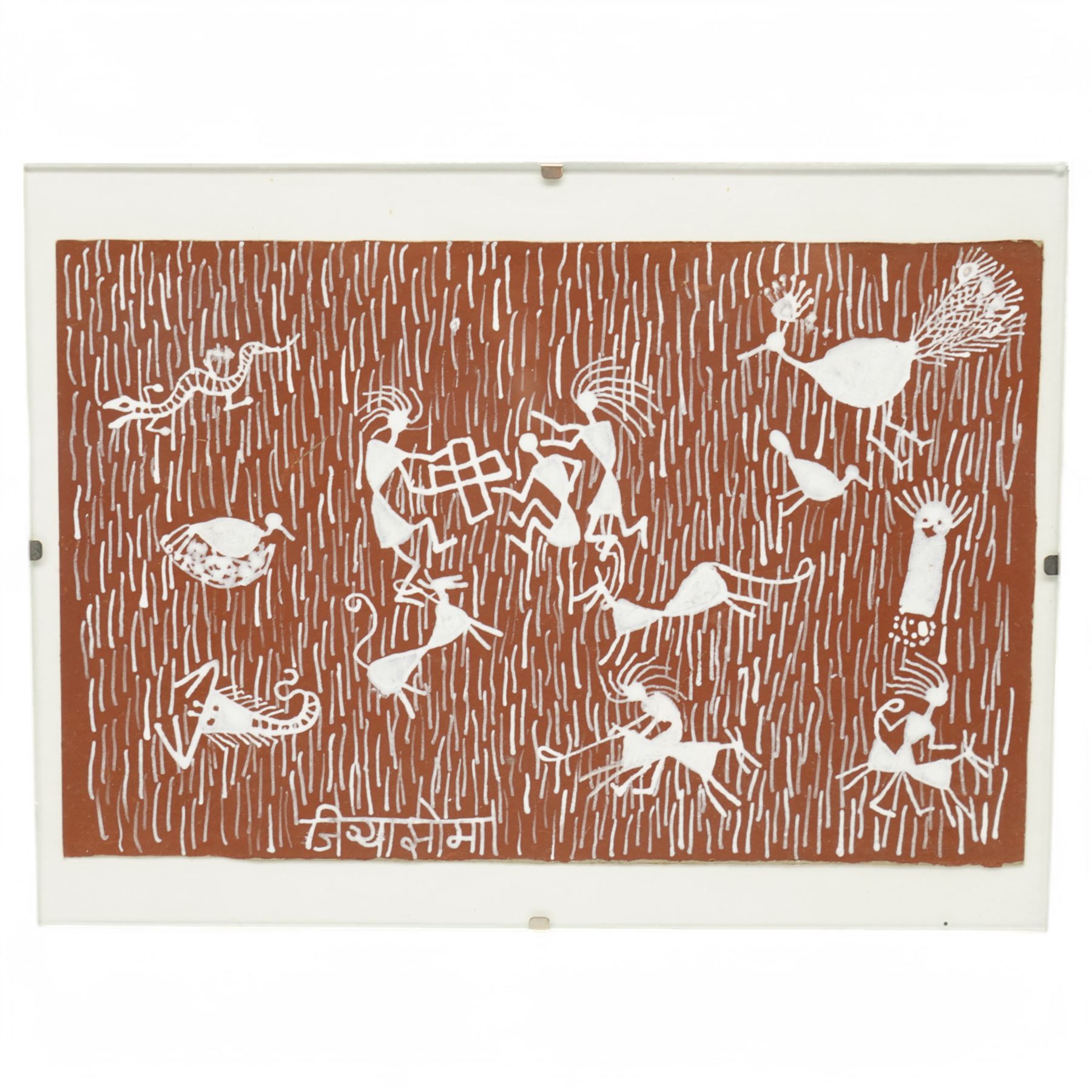 Jivya Soma Mashe (Indian 1934-2018): Fishing and Farming Scenes, two gouaches on paper signed, 14.5cm x 22.5cm (2) 