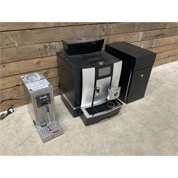 Jura GIGA X3 commercial coffee machine, Dualit Milk Frother and a Milk cooling cabinet, with other accessories