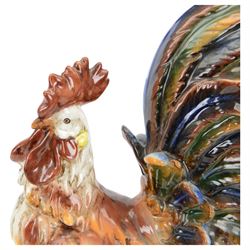 Italian ceramic figure modelled as cockerel, H60cm