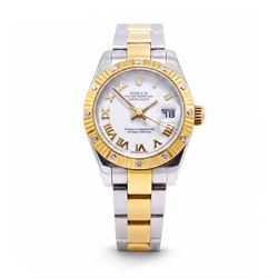 Rolex Oyster Perpetual Datejust ladies stainless steel and gold automatic wristwatch, circ...