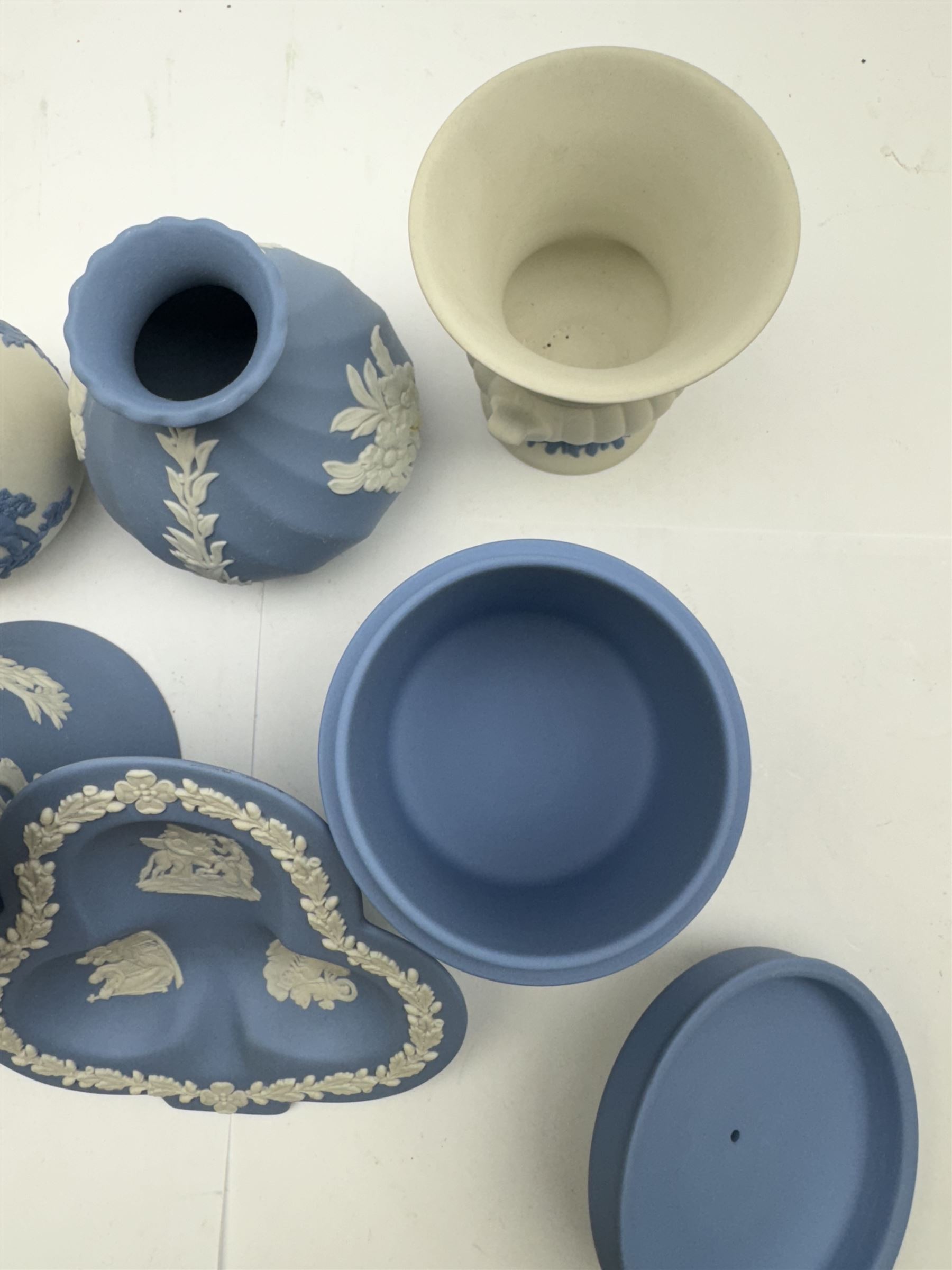 Wedgwood Jasperware including jugs, trinket dishes plates, vases etc    