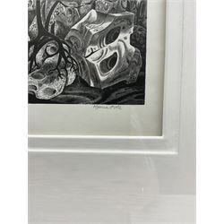 Monica Poole (British 1921-2003): 'Under Water', wood engraving signed and numbered 32/100 in pencil 23cm x 21cm