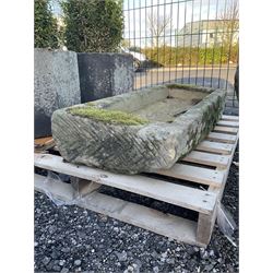 19th century rectangular stone shallow sink planter - THIS LOT IS TO BE COLLECTED BY APPOINTMENT FROM DUGGLEBY STORAGE, GREAT HILL, EASTFIELD, SCARBOROUGH, YO11 3TX