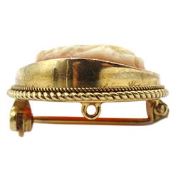 9ct gold cameo brooch/pendant, hallmarked 