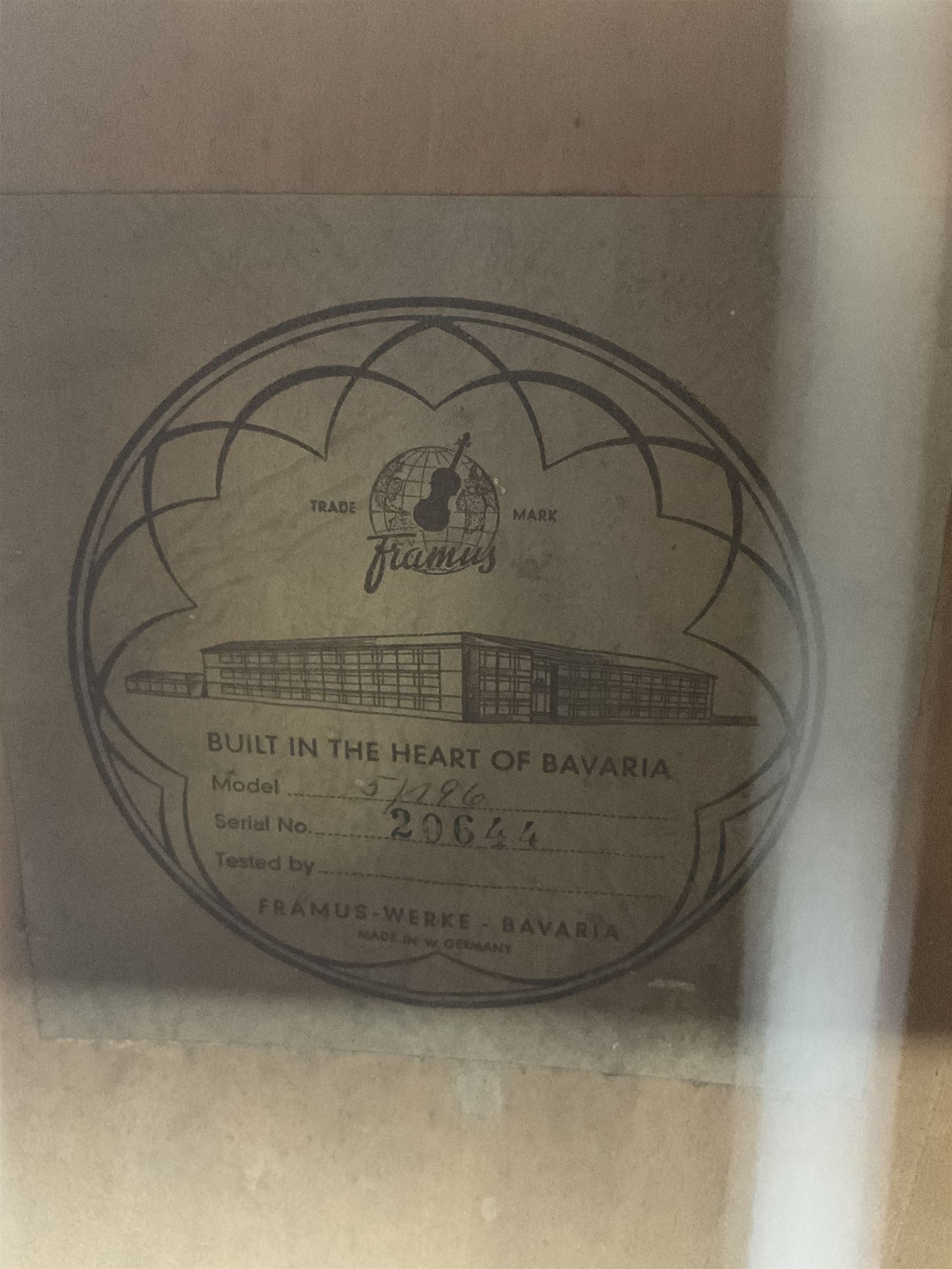 Framus Acoustic Guitar, model 5/196. L104cm