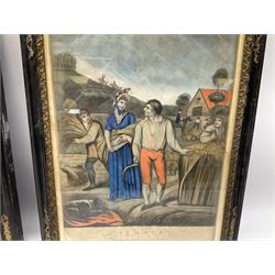 After John Collet (British 1725-1780): 'Spring' and 'Summer', pair mezzotints with hand colouring pub. 1779 and 1800, respectively 36cm x 25cm (2)