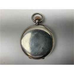Early 20th century silver open face lever pocket watch by J W Benson London, No. 3006003, case by Arthur Baume & Son, Birmingham import mark 1918 