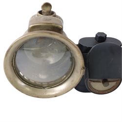Bicycle lamps and similar, including three WWII black out lanterns, two by Joseph Lucas Ltd, the other by H.M & Co Ltd, all with broad arrows, three further Lucas bicycle lamps including two oil lamps and a carbide lamp