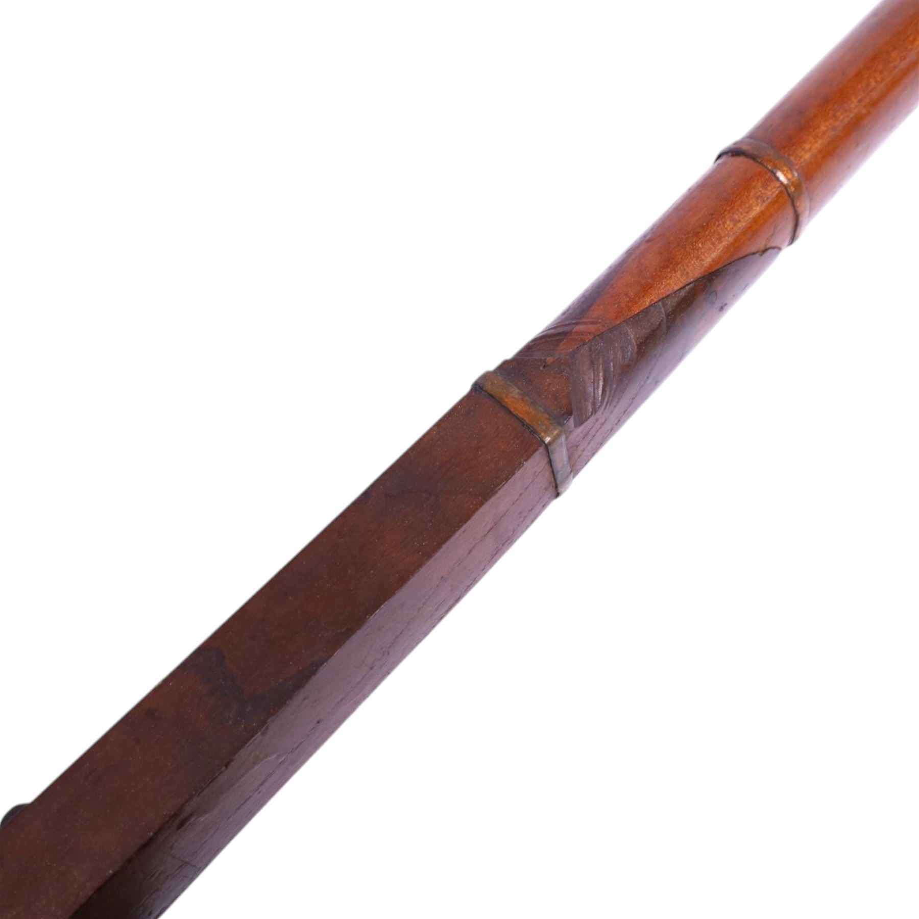  Indian matchlock jezail from the Royal Jaigarh Fort, Jaipur, the plain 51 inch barrel with flared muzzle, stamped to breech 'JPR/EXR/2/7333' on a full wooden stock, overall length 180cm, together with certificate of authenticity on Rajmahal Palace Office headed paper, dated 11th March 1978