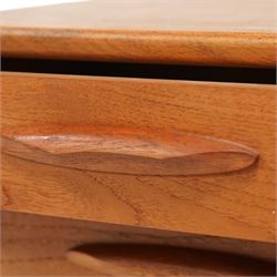 Austinsuite - mid-20th century teak dressing table or desk, fitted with seven drawers