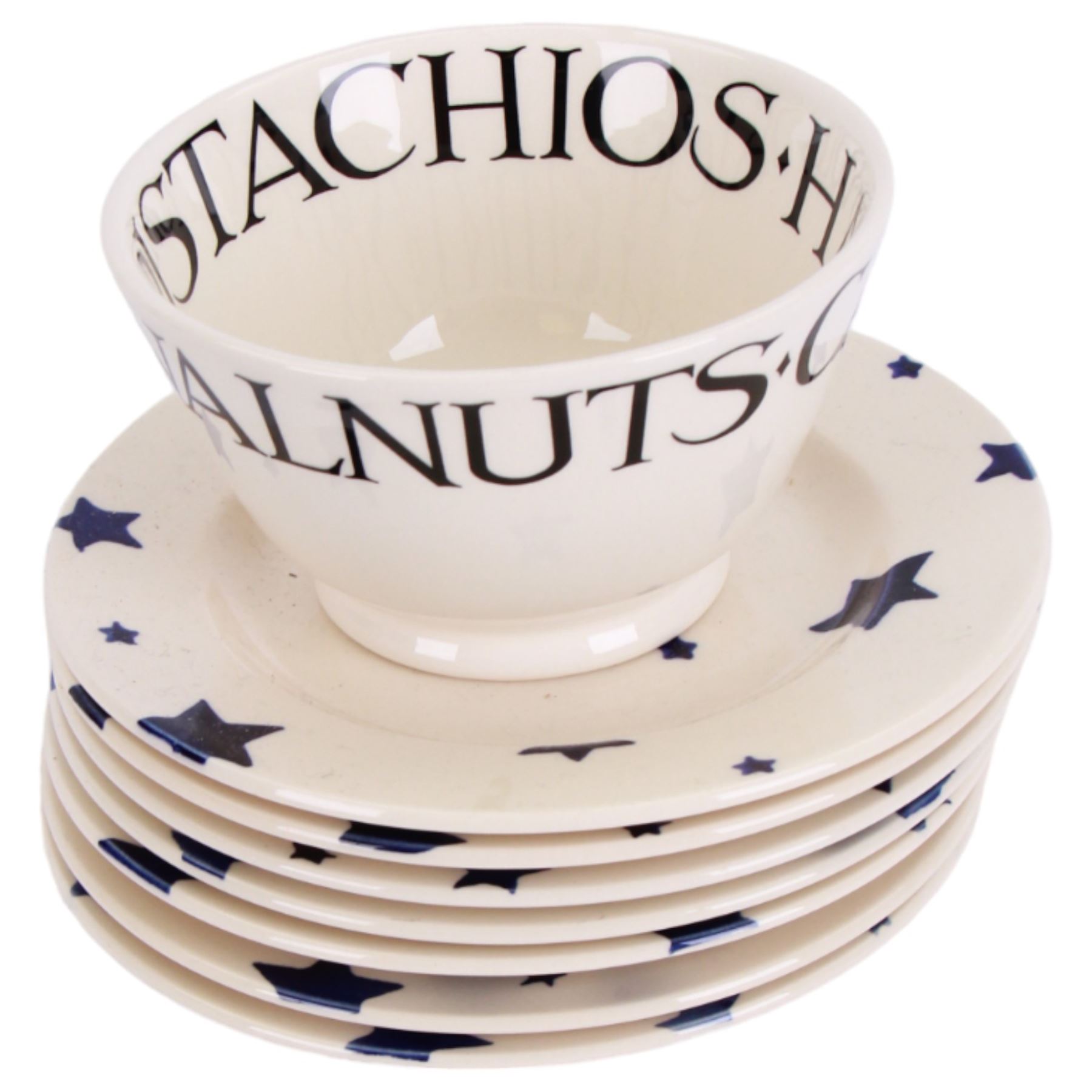 Emma Bridgewater Blue Stars dinnerwares, including nine dinner plates, three serving dished, jug, etc, together with six items in the Toast and Marmalade pattern  