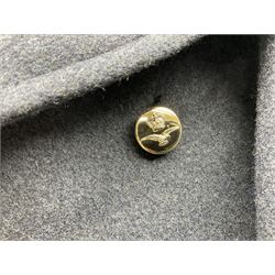 Two post-WWII British Army No.2 Dress tunics, one with Green Howards buttons; army shirt dated 1951; Royal Fleet Auxilliary jacket with trousers; three RAF/WAAF uniforms and RAF Greatcoat; and three canvas/webbing bags, two dated 1943 & 1945