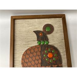 1960's Hornsea pottery Muramic plaque, in the form of a bird designed by John Clappison, H45cm 