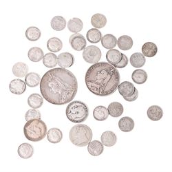 Approximately 117 grams of Great British pre-1920 silver coins, including Queen Victoria 1...