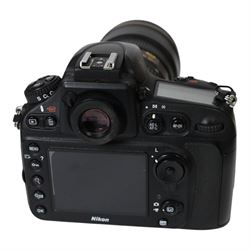 Nikon D800E camera body serial no. 6018204, with AF-S Nikon Nikkor 24-70mm 1:2.8E ED lens and battery charger, together with a Nikon AF Nikkor 50mm 1:1.8D lens