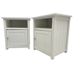 Pair of white painted bedside cabinets