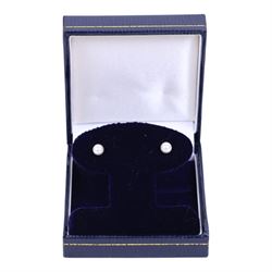 Pair of 9ct gold pearl stud earrings, boxed