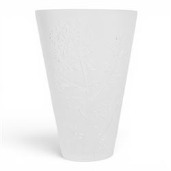 Lalique Ombelles frosted glass vase, marked Lalique France, H16cm 