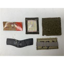 Royal Arms cloth arm adge as worn by Regimental Serjeant-Majors in Foot Guards; naval cap badge; WW2 Commando/Special Forces cloth badges; Home Guard and LDV shoulder titles; and other cloth badges including armoured division, 45th and 77th division, 52nd Lowland Mountain division etc; and 24th Infantry Brigade airmobile pennant