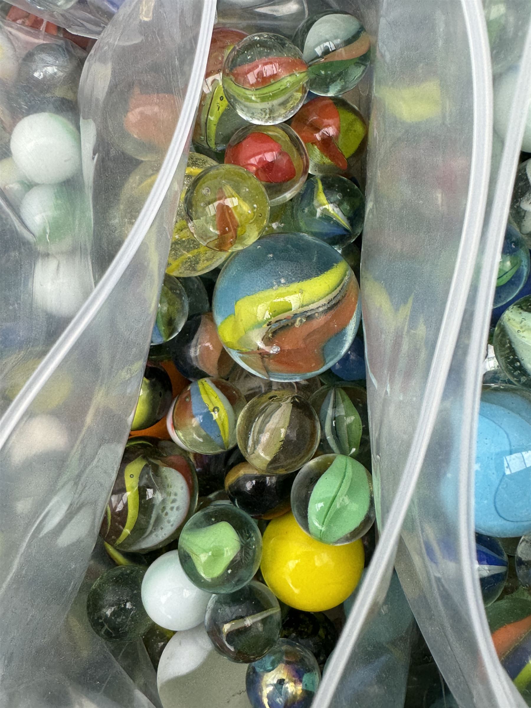 Large quantity of vintage glass marbles, in one box