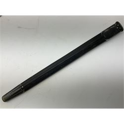 WW1 American Remington P14 rifle bayonet Model 1913, the 43cm fullered steel blade dated 5 17; in metal mounted leather scabbard L57cm overall; and WW1 Canadian Ross Rifle Co.1907 Model Mk.II bayonet, dated 2/17; in leather scabbard with frog (2)