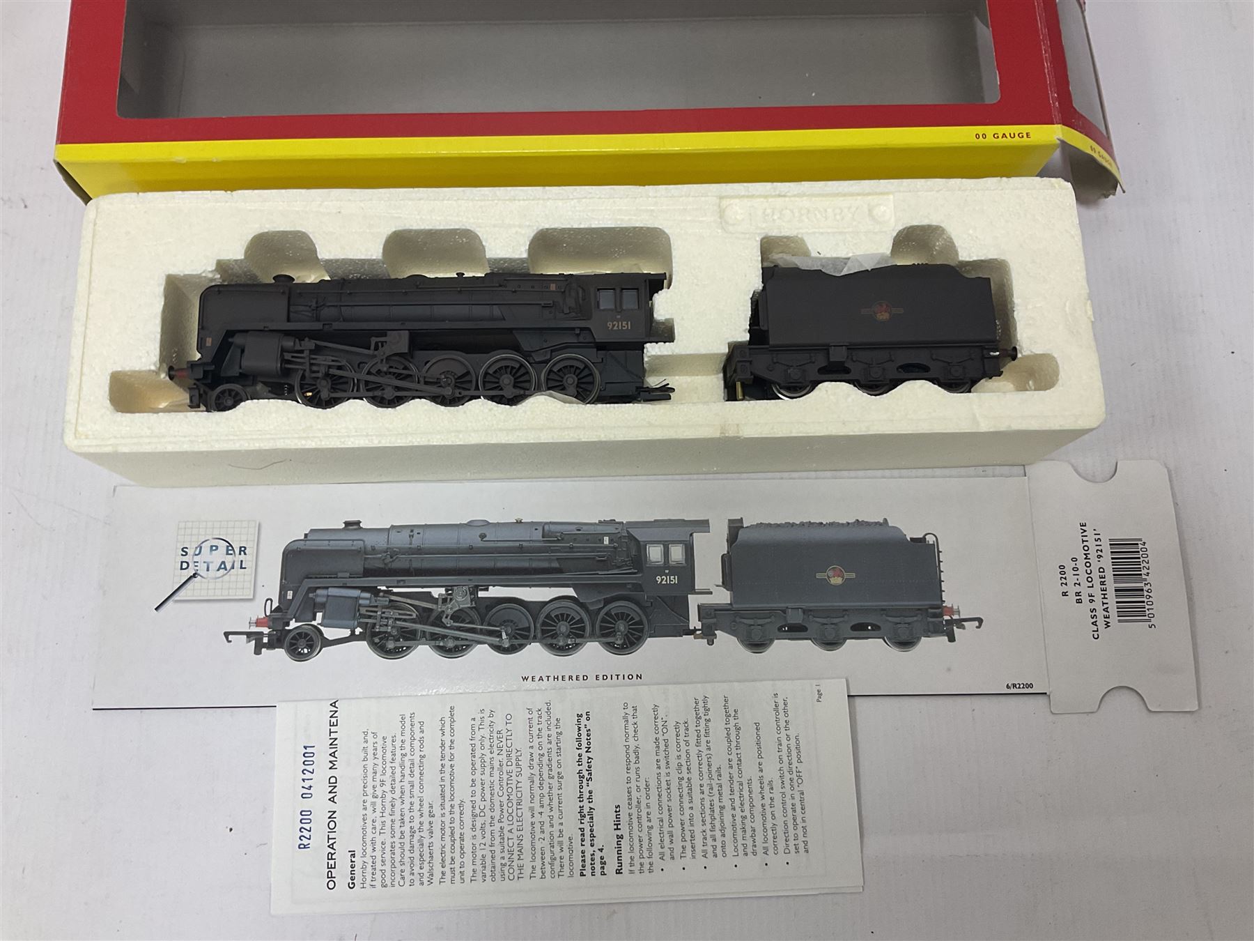 Hornby ‘00’ gauge - three ‘weathered’ locomotives comprising Class 8F 2-8-0 locomotive no.48062 in BR black; Class 9F 2-10-0 locomotive no.92151 in BR black; Class 5MT 4-6-0 locomotive no.44781 in BR black; in original boxes (3) 