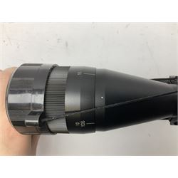 Stoegar .177 air rifle with break barrel action, 3 x 9 telescopic sight and fully integrated sound moderated barrel, no visible serial number, L109cm; in Stoeger lined gun sling