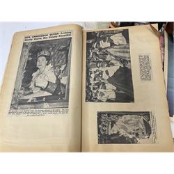 Pair of Zenith 8x40 Field binoculars together with Agfa camera with Silette lens, both in cases, and quantity of commemorative newspaper ephemera to include The Illustrated London News Record of the Glorious Reign of Queen Victoria