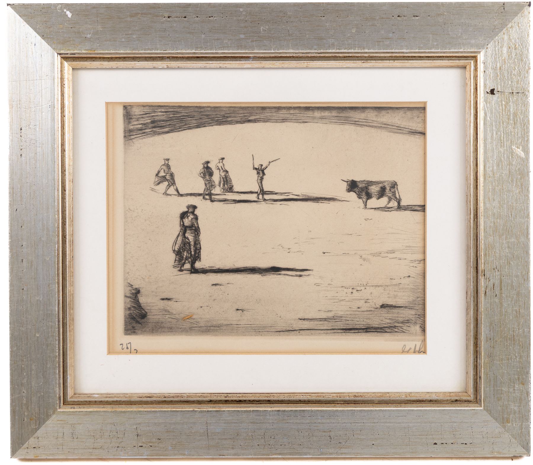 After Frederick Halpern (Austrian/Australian 1909-?): La Tauromaquia or Bullfighting, set of three etchings signed in pencil, 19cm x 24cm (3)