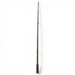 19 foot tall wooden ships mast with metal fittings