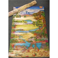  Seven identical TY Beanie toy shop posters depicting a river landscape and beach scene 123 x 82cm, six unopened in original packing (7)  