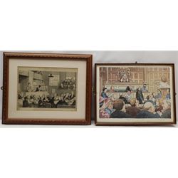 Three pictures relating to the Legal profession: After Bob Farndon: 'May It Please You M'lud', limited edition colour print signed titled and numbered in pencil; 'The Drunkard's Children', 19th century engraving, and a pen and ink illustration signed Brown, max 33cm x 45cm (3)