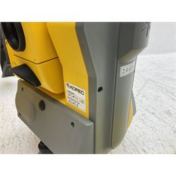 Trimble land surveying equipment - 5000 Series 5603 DR300+ Robotic Reflectorless Total Station, serial no.84310406; in carrying case; together with GPS Holder 58317019, serial no.95320184; ACU 571225500, serial no.83214786; Docking Station 58252019, serial no.95823458 with Power Supply; RMT 606 Remote Target on pole with CU Holder and External Georadio 2.4GHz; cased Power Pack Kit; folding tripod; and aluminium 5m telescopic measuring staff