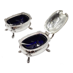 Silver three piece cruet set by Edward Barnard & Sons Ltd, London 1931