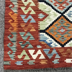  Choli Kilim vegetable dye wool rug, repeating border and field, 185cm x 132cm  