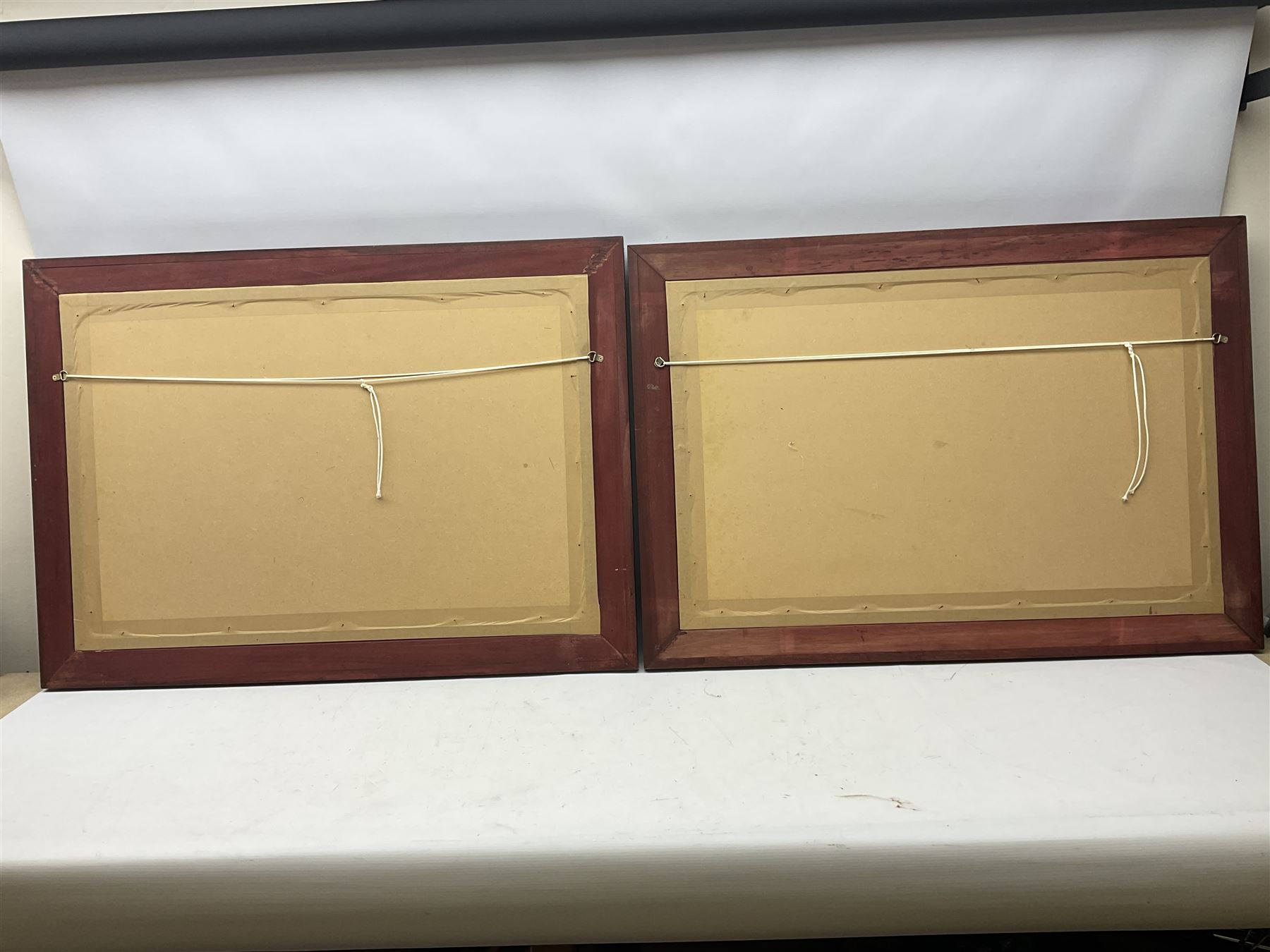 After Fred Roe, pair of colour prints of Lord Nelson, one titled 'Good-bye My lads', the other depicting Nelson walking through the streets of Portsmouth, 52 x 81cm, modern mahogany frames (2)