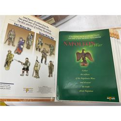 Del Prado - over one hundred and sixty metal figures including Napoleonic War, WW2, Medieval Knights etc; and a folder of bound Napoleon at War periodicals
