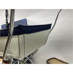 Silver Cross style dolls pram, copper warming pan with turned wooden handle, family Bible, Whitby Ordnance Survey maps etc, and a wooden barometer in the form of an anchor