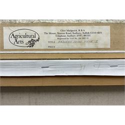 Clive Madgwick (British 1939-2005): Horse and Tractor Show at 'Hadleigh Show', pair oils on canvas signed, titled on artist's studio labels verso 34cm x 55cm (2)