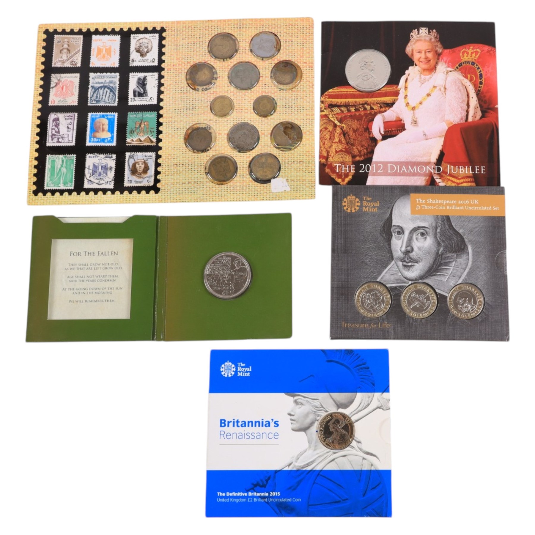 Great British and World coins, including year sets, pre-decimal coinage, commemorative crowns, coin covers etc, housed in folders and loose.