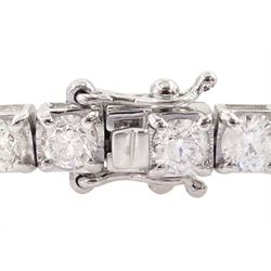 18ct white gold round brilliant cut diamond bracelet, total diamond weight approx 11.25 carat