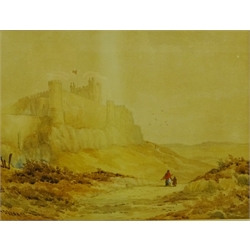  Bamburgh Castle, watercolour signed John Davison Liddell (British 1859-1942) 25cm x 33cm  