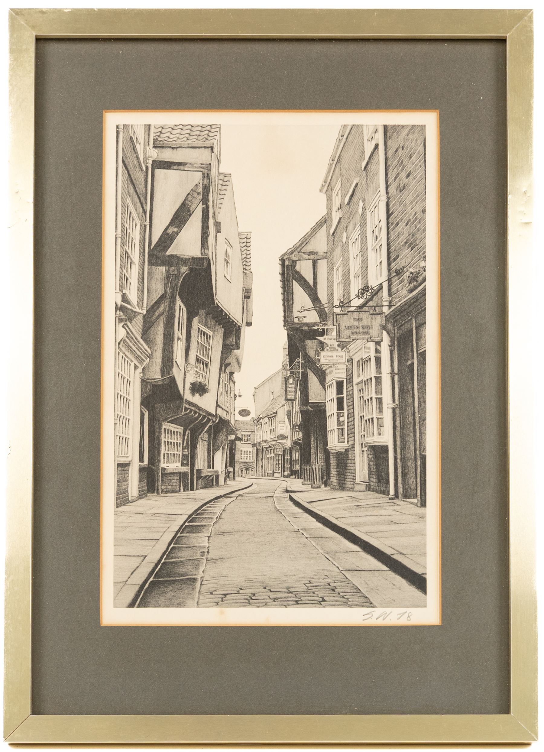 Stuart Walton (Northern British 1933-): York Minster from Precentor's Court, The Shambles - York, View of Lendal Bridge from Dame Judy Dench Walk and Steps Leading from Wellington Row beneath Lendal Bridge to the River Ouse, set of four prints signed with initials and dated '78 in pencil 27.5cm x 17.5cm (4)