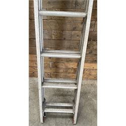 Clima pair of aluminium step ladders, 3.1m - 5.6m