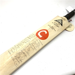  Caerulea Geoff Boycott full size cricket bat signed to the front by the 1973 West Indies and England teams including Clive Lloyd, Alvin Kallicharran, Gary Sobers, Ray Illingworth, Geoff Boycott, Tony Greig, Alan Knott etc, the reverse signed by the Yorkshire and Lancashire teams  