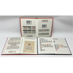 World stamps with many relating to Victory in Europe including King George VI '8th June 1946' stamps from various countries including Antigua, British Guiana, British Honduras, British Solomon Islands, Cayman Islands, Ceylon, Fiji, Grenada, Montserrat, St Helena etc, both mint and used stamps seen, housed in three stockbooks