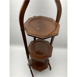 A three tier folding wooden cake stand, H90cm.